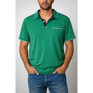 Banana Republic Men's Green Polo Shirt Preppy Casual Short Sleeve Size L